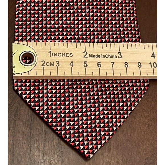 Lamberti Red Pink 100% Silk Men’s Neck Tie Made In Italy - Picture 4 of 9